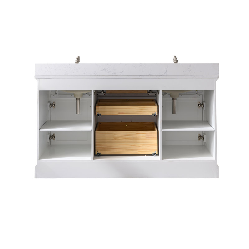 Three Posts™ Currahee 60'' Freestanding Double Bathroom Vanity with